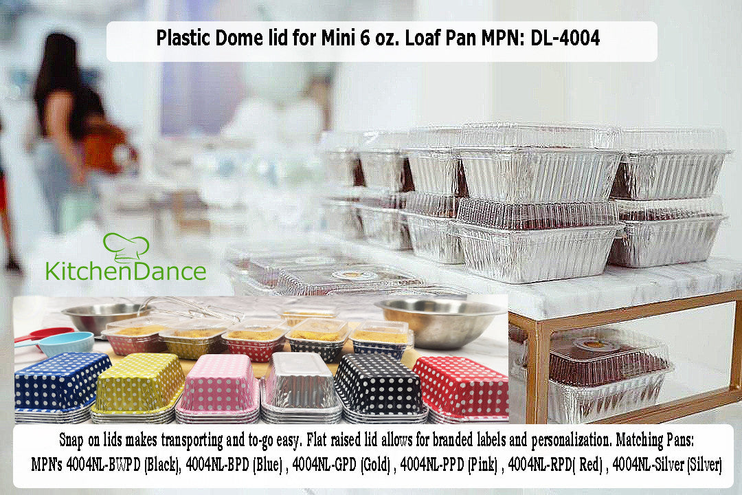 Plastic Lid ONLY for 6 oz. Mini Colored Aluminum Loaf Pan - Case of 2000 - PL-4004