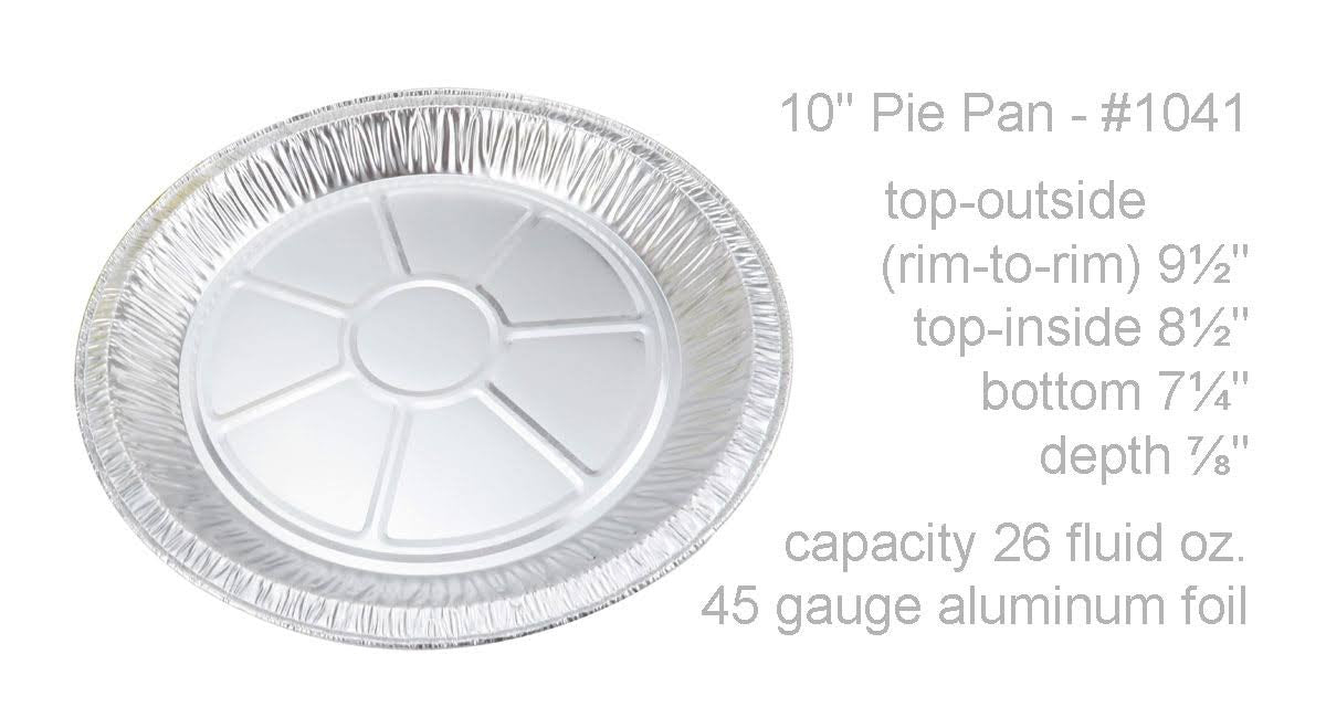 10" Medium Depth Disposable Aluminum Pie Pan- Case of 225 #1041