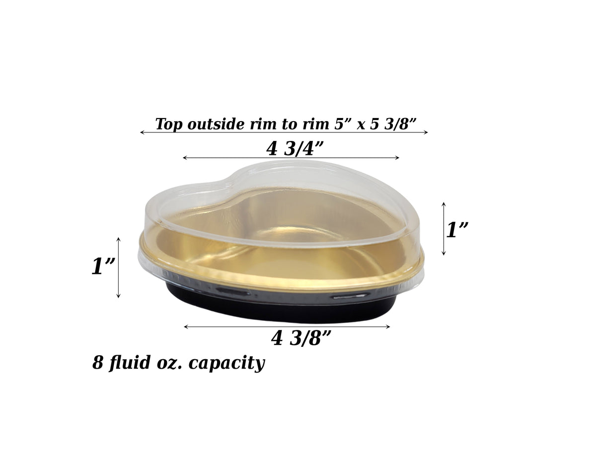 8 oz. Colored Heart Shaped Dessert or tart pan with Plastic Lid - Case of 1000 - #A255P