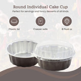 8 oz. Round Colored Disposable Foil Pan with Snap-on Plastic Lid - Case of 1000 - #A8P