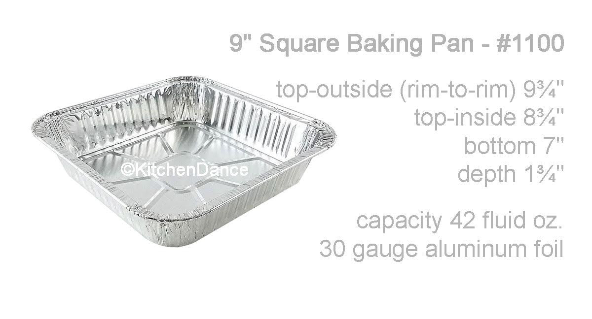 Durable Packaging 9" Square Disposable Cake Pan- Case of 500 - #1100