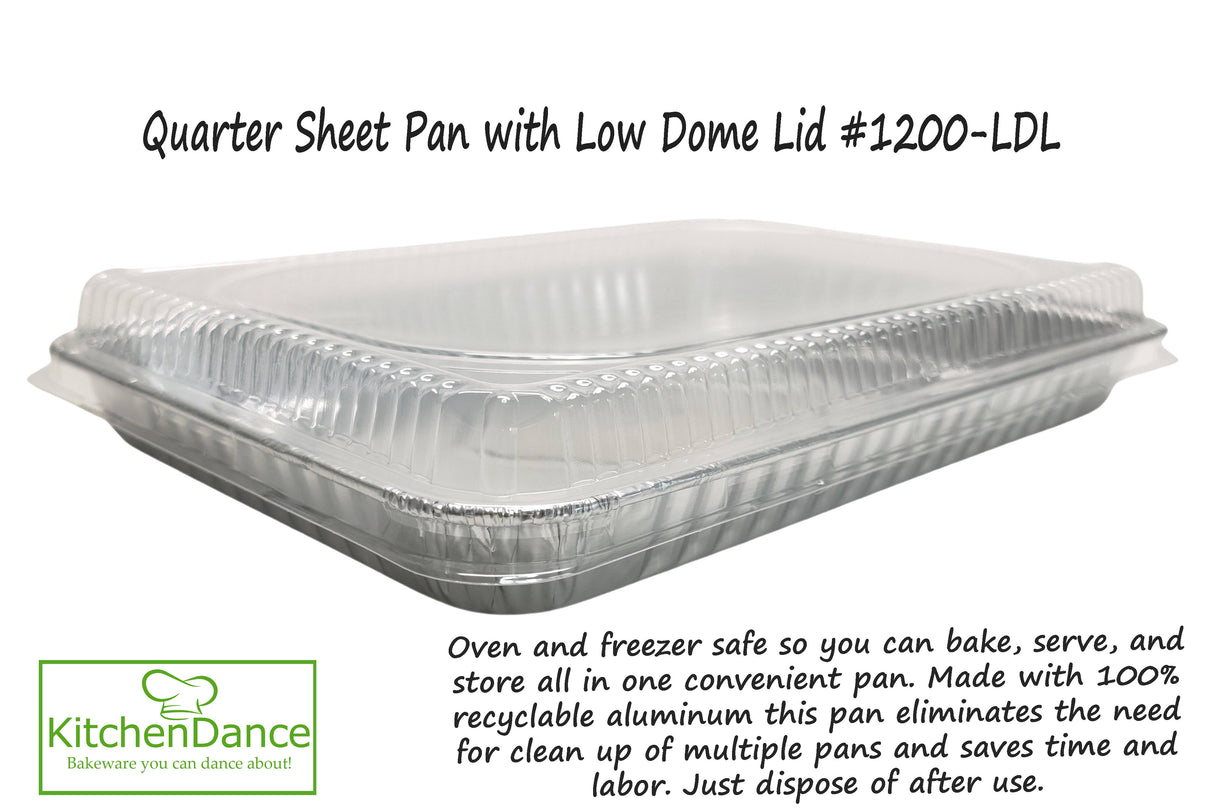 Quarter Sheet Cake Pan with Plastic Dome Lid - Case of 100 - #1200P