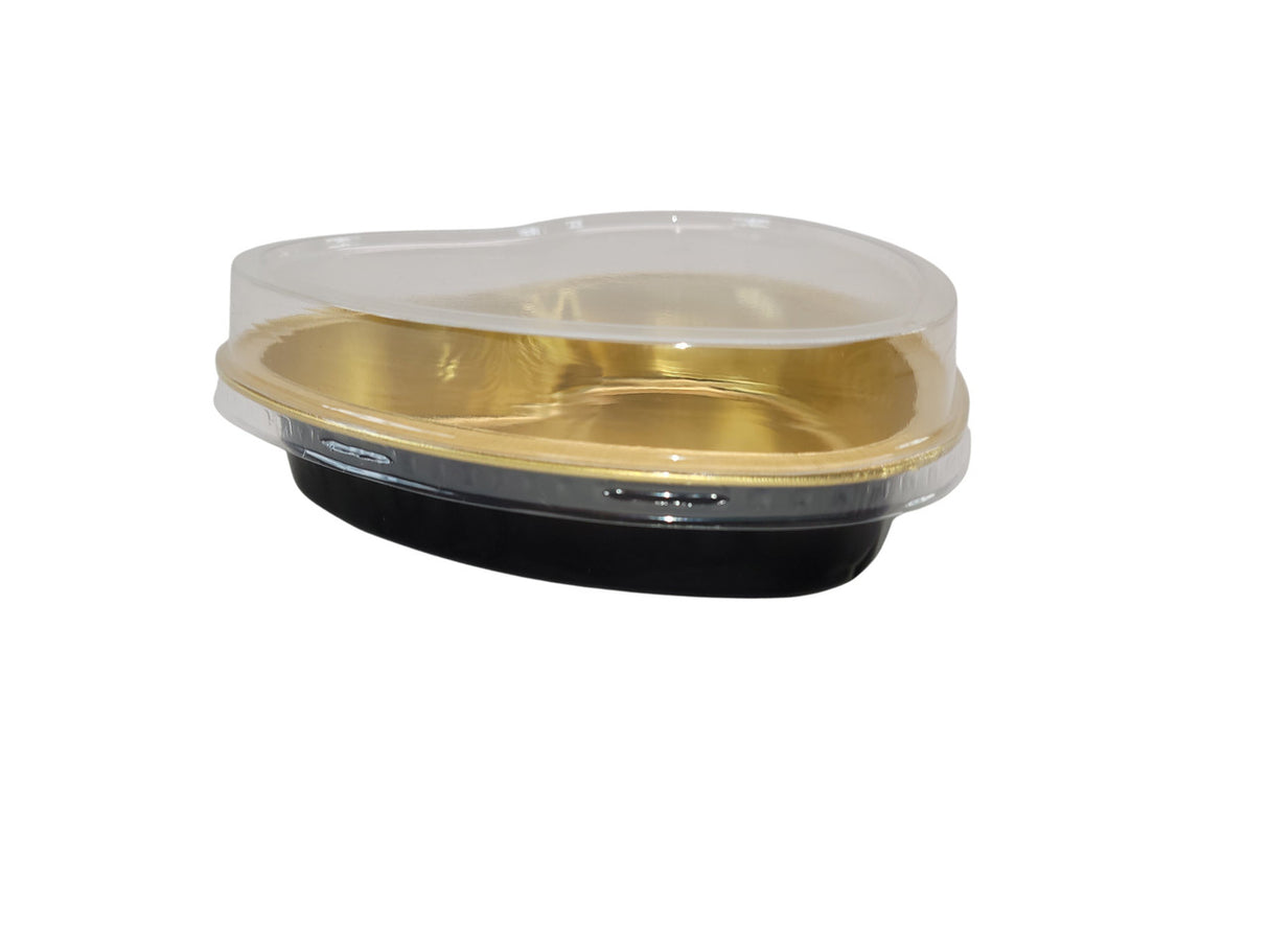 8 oz. Colored Heart Shaped Dessert or tart pan with Plastic Lid - Case of 1000 - #A255P