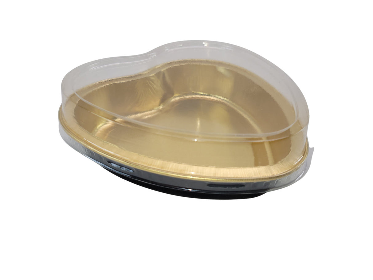 8 oz. Colored Heart Shaped Dessert or tart pan with Plastic Lid - Case of 1000 - #A255P