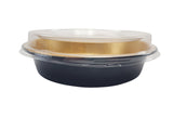 Handi-Stax 9" Round Gourmet To-Go Take Out Pans with Lids - Case of 50