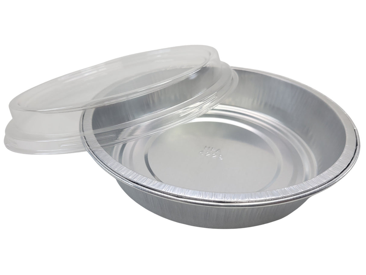 Handi-Stax 9" Round Gourmet To-Go Take Out Pans with Lids - Case of 50