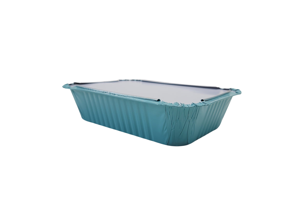 1½ lb. Colored Foil Carryout Pan with Board Lid - Case of 1000 - #7650L