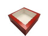 10 x 10 x 4 Colored Lock Tab Window Bakery Boxes - Case of 100 - #10104W