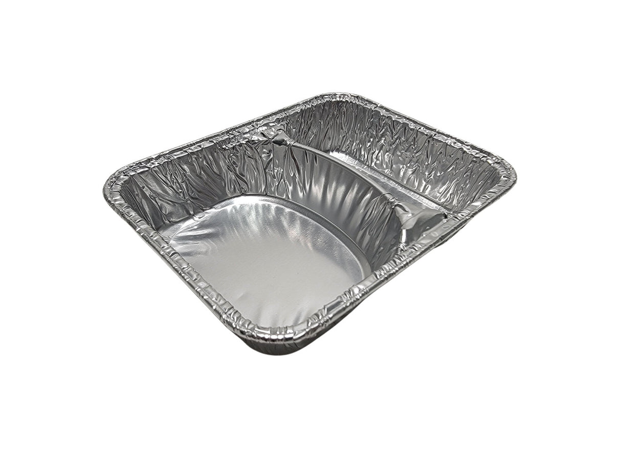 Aluminum Foil Two Compartment School Hamburger Tray - Case of 1000 -  #225