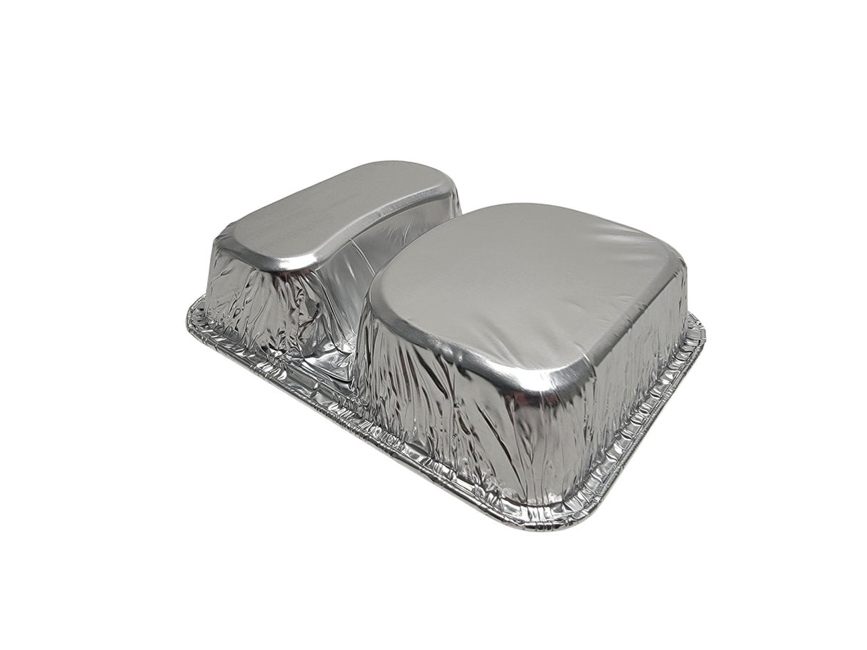 Aluminum Foil Two Compartment School Hamburger Tray - Case of 1000 -  #225