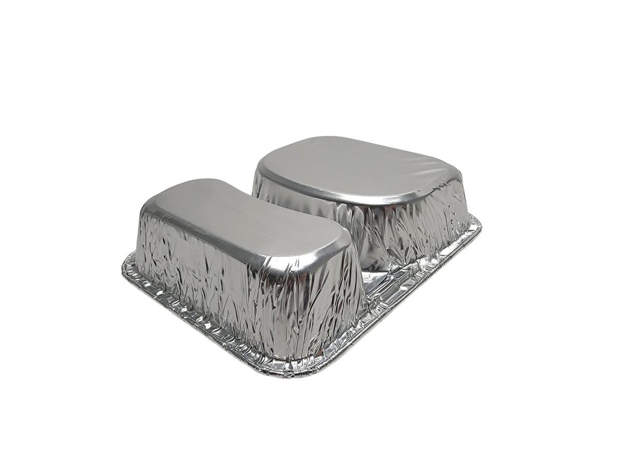 Aluminum Foil Two Compartment School Hamburger Tray - Case of 1000 -  #225