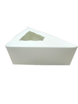 6 3/8" x 4 1/4" x 2 1/2" White Pie Slice Box with Window - Case of 100