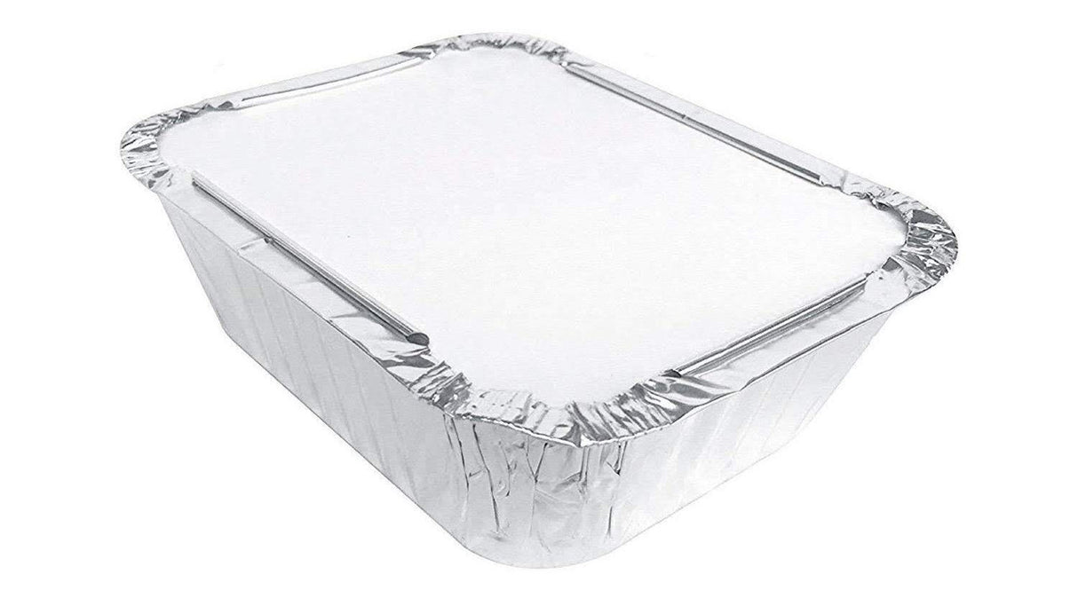 1 lb. Disposable Aluminum Take-out Pan with Board Lid - Case of 1000  #220L