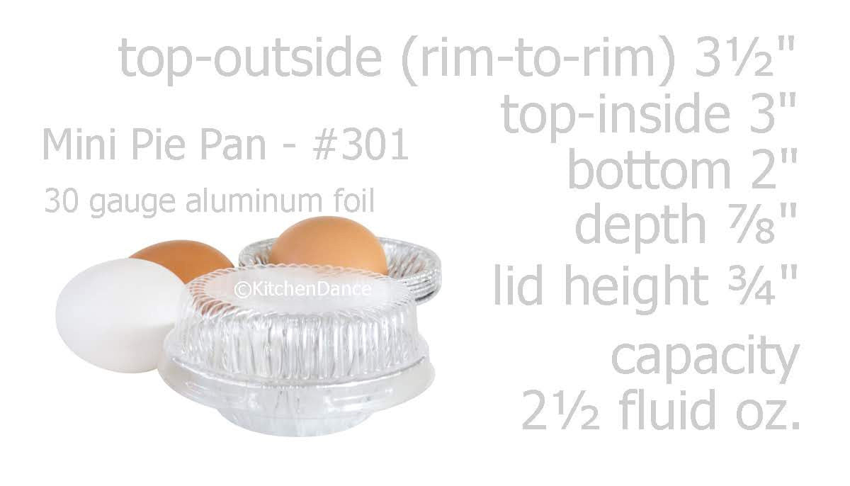 3" Disposable  Aluminum Tart Pan w/ Plastic Lid -  Case of 2000  #301P