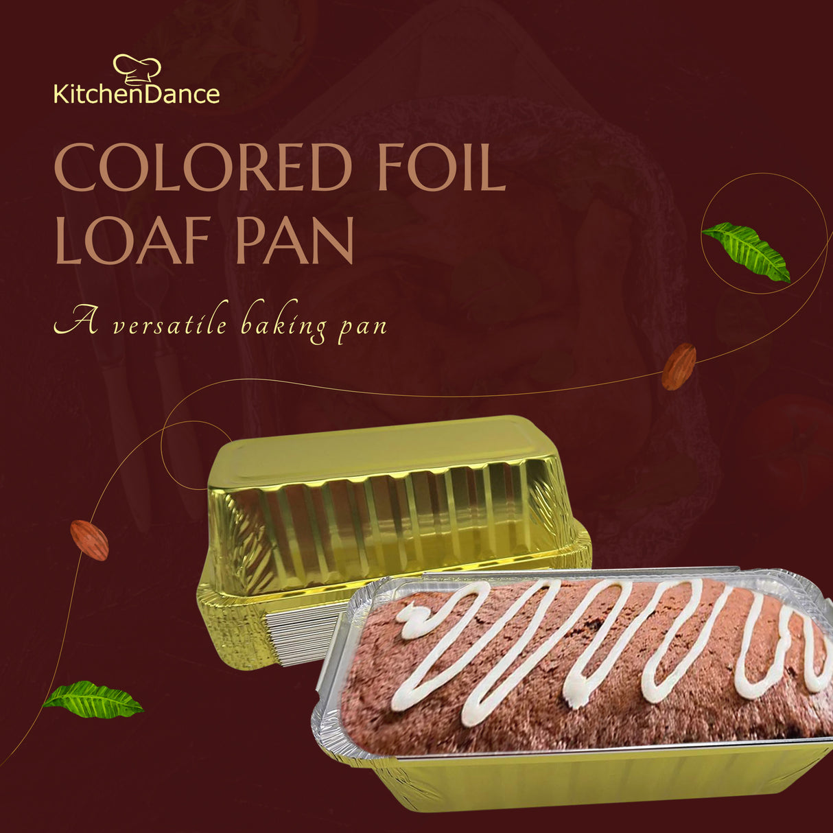 2 lb. Colored  Closable Foil Loaf Pan with Plastic Lid - Case of 1000- #1850P