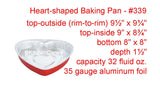 Disposable Heart Shaped Aluminum Foil Baking Pan - Case of 100 - #339