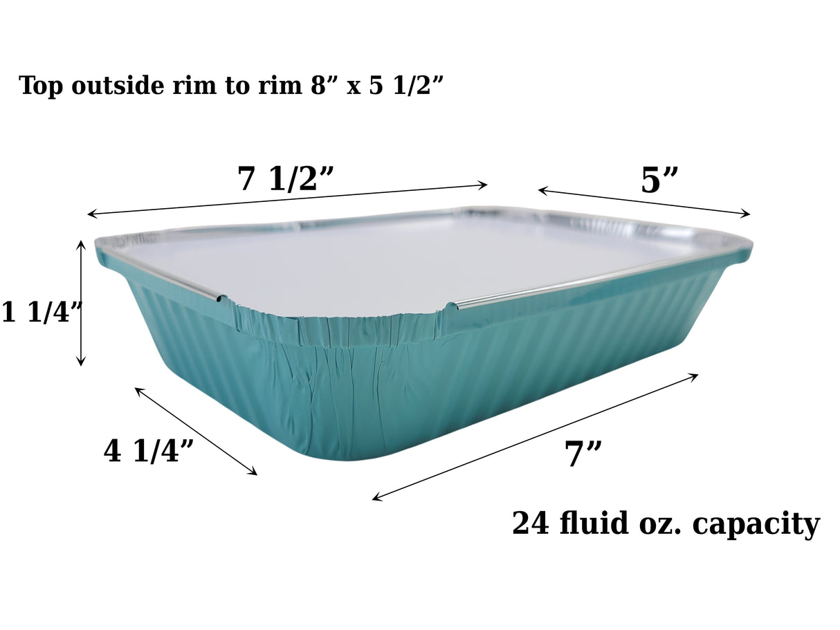 1½ lb. Shallow Colored Oblong Foil Pan with Board Lid - Case of 1000 - #6417L