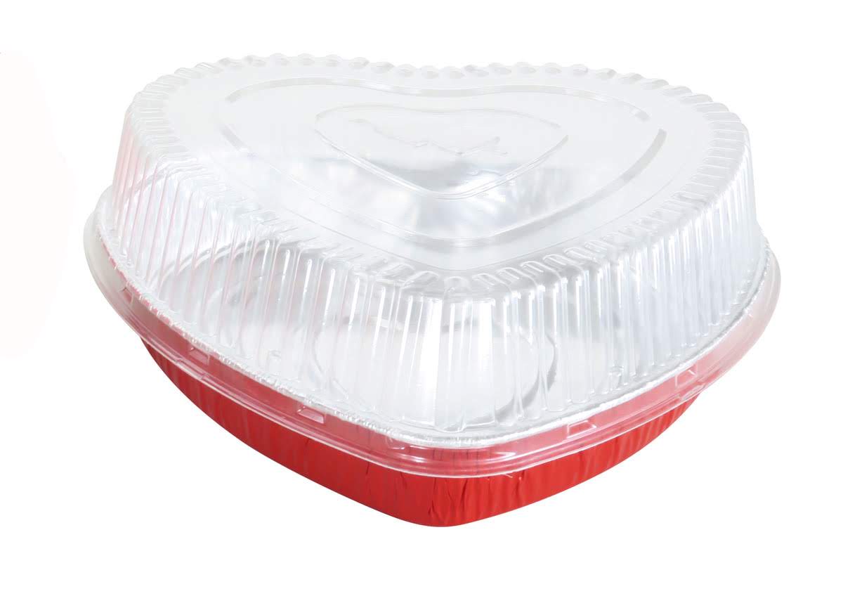 Heart Shaped Foil Pan with Plastic Dome Lid - Case of 100  #339P