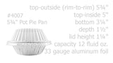 Handi-Foil  5¾" Disposable Foil Pot Pie Pan w/ Dome Lid - Case of 1000 - #4007P