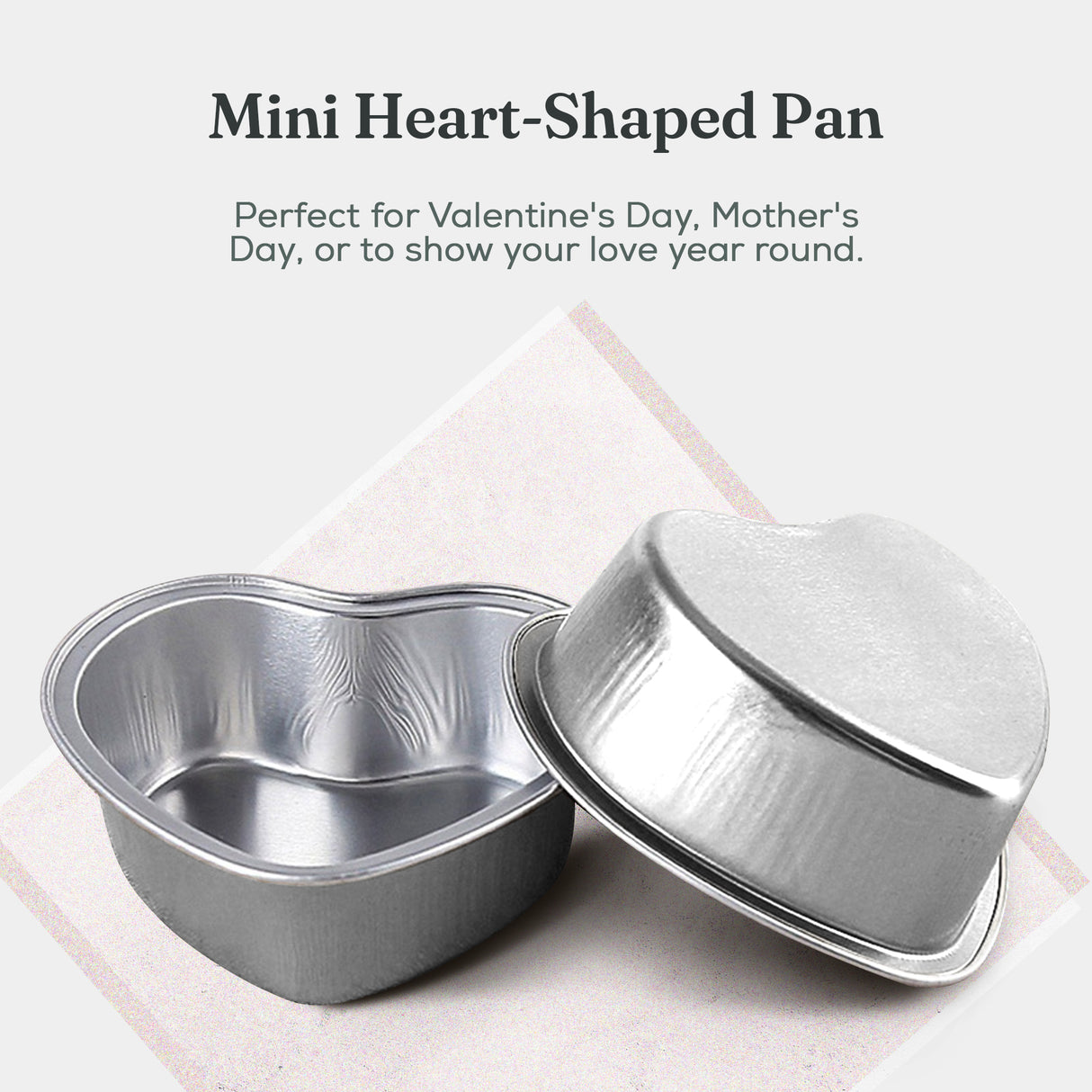 Mini Heart Shaped Foil Pan with Plastic Lid - Case of 2000 - #3055P