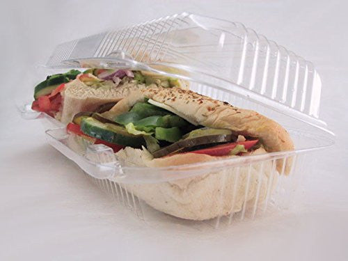 12" Plastic Hinged Sandwich/Danish Container  Case of 250 - #CPC-350