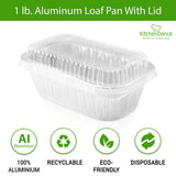 1 lb. Disposable Aluminum Mini Loaf Pan w/ Plastic Lid - Case of 200 - #5000P