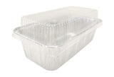 2 lb. Disposable Foil Loaf Pan with Plastic Snap-On Lid - Case of 500 - #5100P