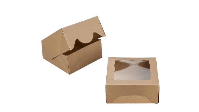 5" x 5" x 2 1/2" Brown Timesaver Box with Window - case of 100