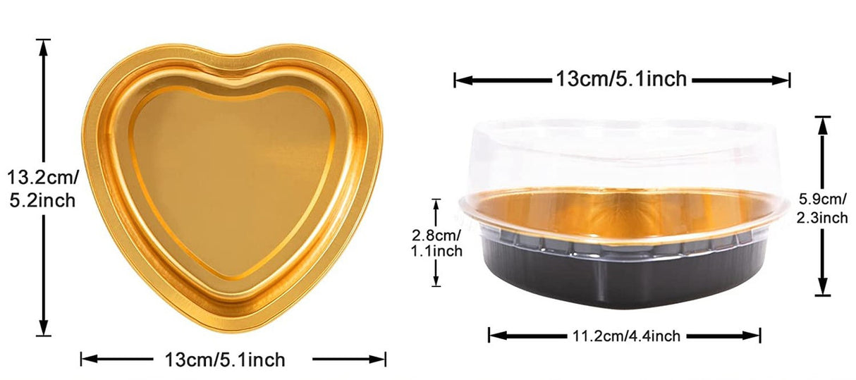 8 oz. Colored Heart Shaped Dessert or tart pan with Plastic Lid - Case of 1000 - #A255P