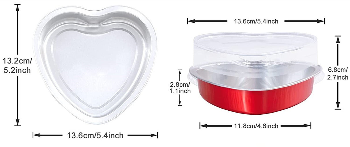 8 oz. Colored Heart Shaped Dessert or tart pan with Plastic Lid - Case of 1000 - #A255P