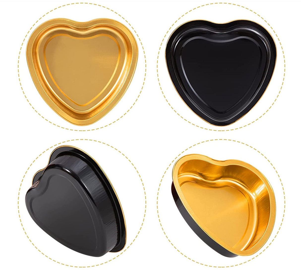 8 oz. Colored Heart Shaped Dessert or tart pan with Plastic Lid - Case of 1000 - #A255P