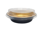 Handi-Stax 9" Round Gourmet To-Go Take Out Pans with Lids - Case of 50