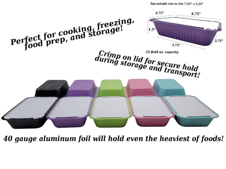 1½ lb. Colored Foil Carryout Pan with Board Lid - Case of 1000 - #7650L