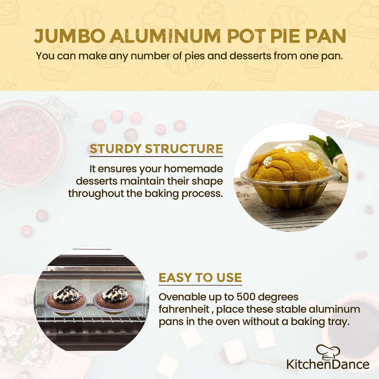 18 oz. Jumbo Disposable Aluminum Pot Pie Pan with Lid- Case of 600 -  #A57P