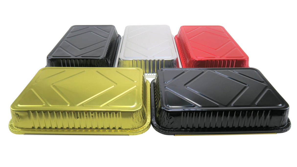 4 ½ lb. Colored Disposable Food Pan with Board Lid - Case of 200 - #52180L