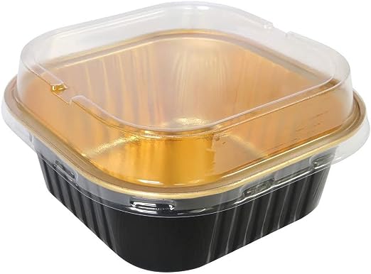 11 oz. Square Foil Cup with Snap-on Plastic Lids - Case of 1000 - #A24P