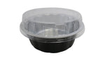 8 oz. Round Colored Disposable Foil Pan with Snap-on Plastic Lid - Case of 1000 - #A8P