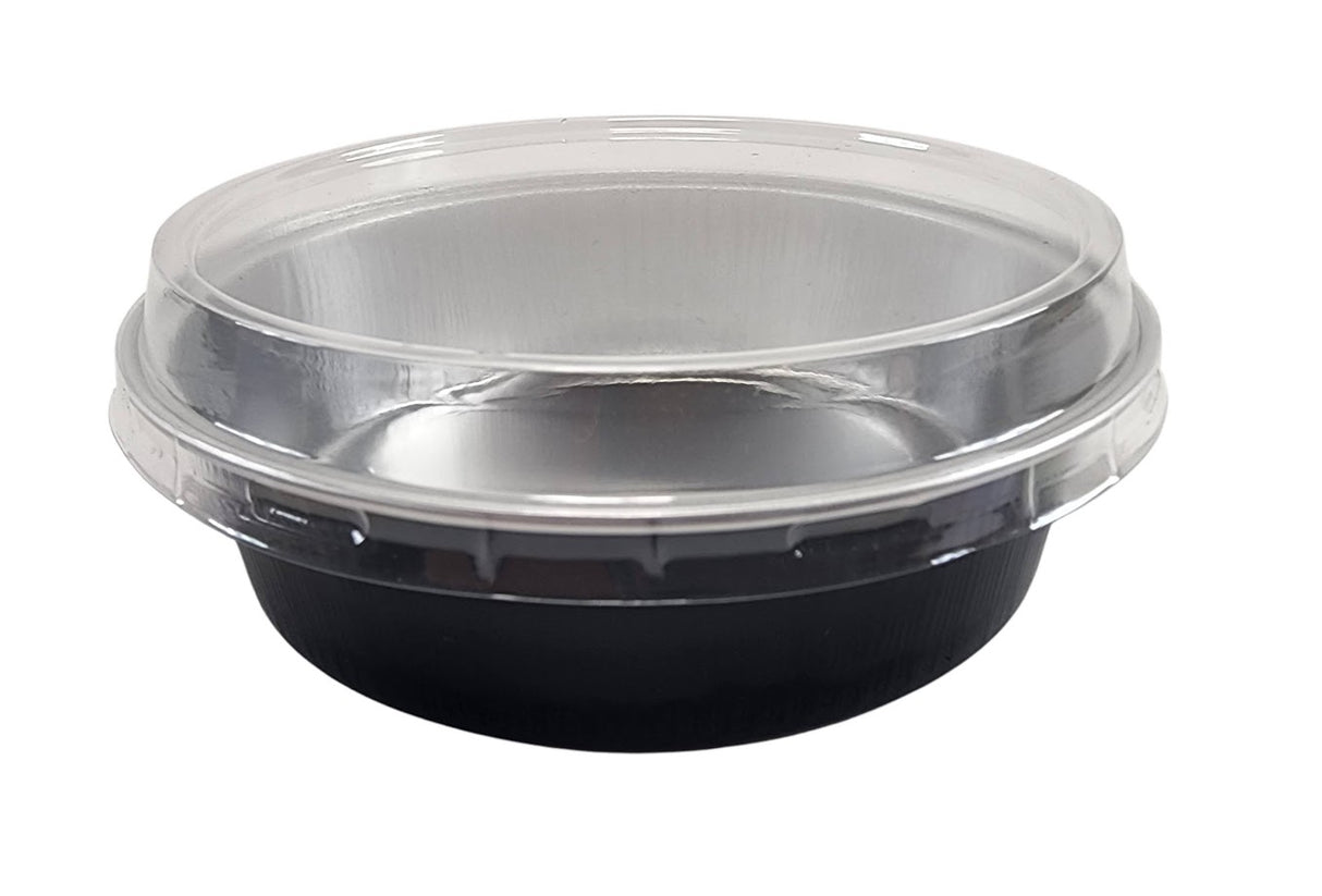 8 oz. Smoothwall Colored Disposable Foil Pan with Snap-on Plastic Lid - Case of 1000 - #A42P