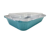 1½ lb. Shallow Oblong Foil Pan w/ Plastic Lid - Case of 1000  #6417P