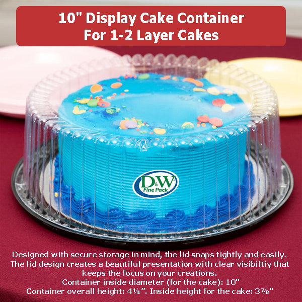 10" Cake Container for 1-2 layers - Case of 80 - #WG33