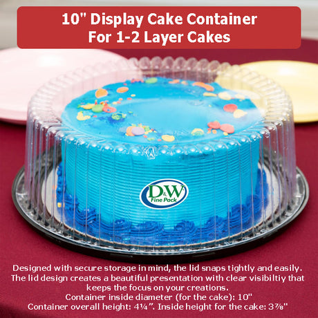 10" Cake Container for 1-2 layers - Case of 80 - #WG33