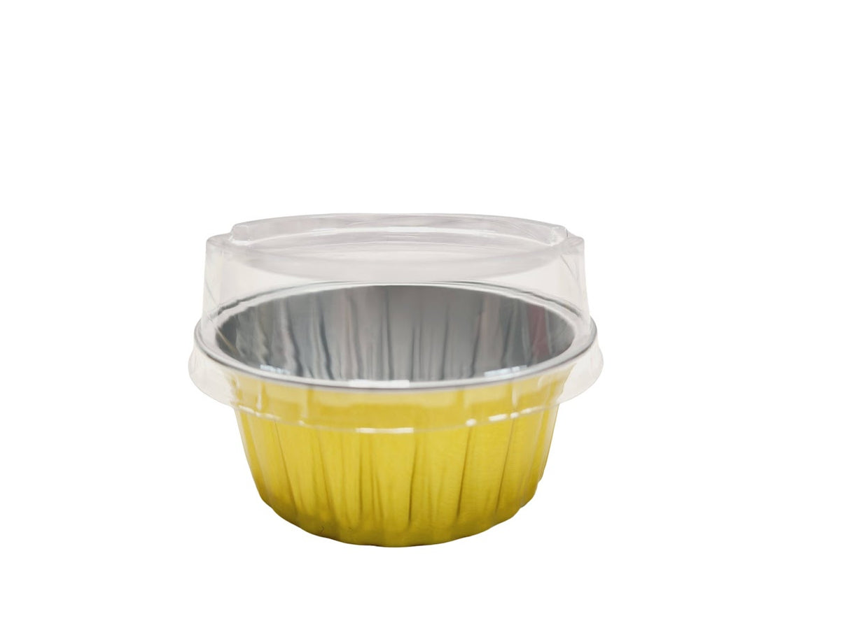 4.5 oz.  Colored Aluminum Dessert Cup w/ Plastic Lid- Case of 2000- #A35P