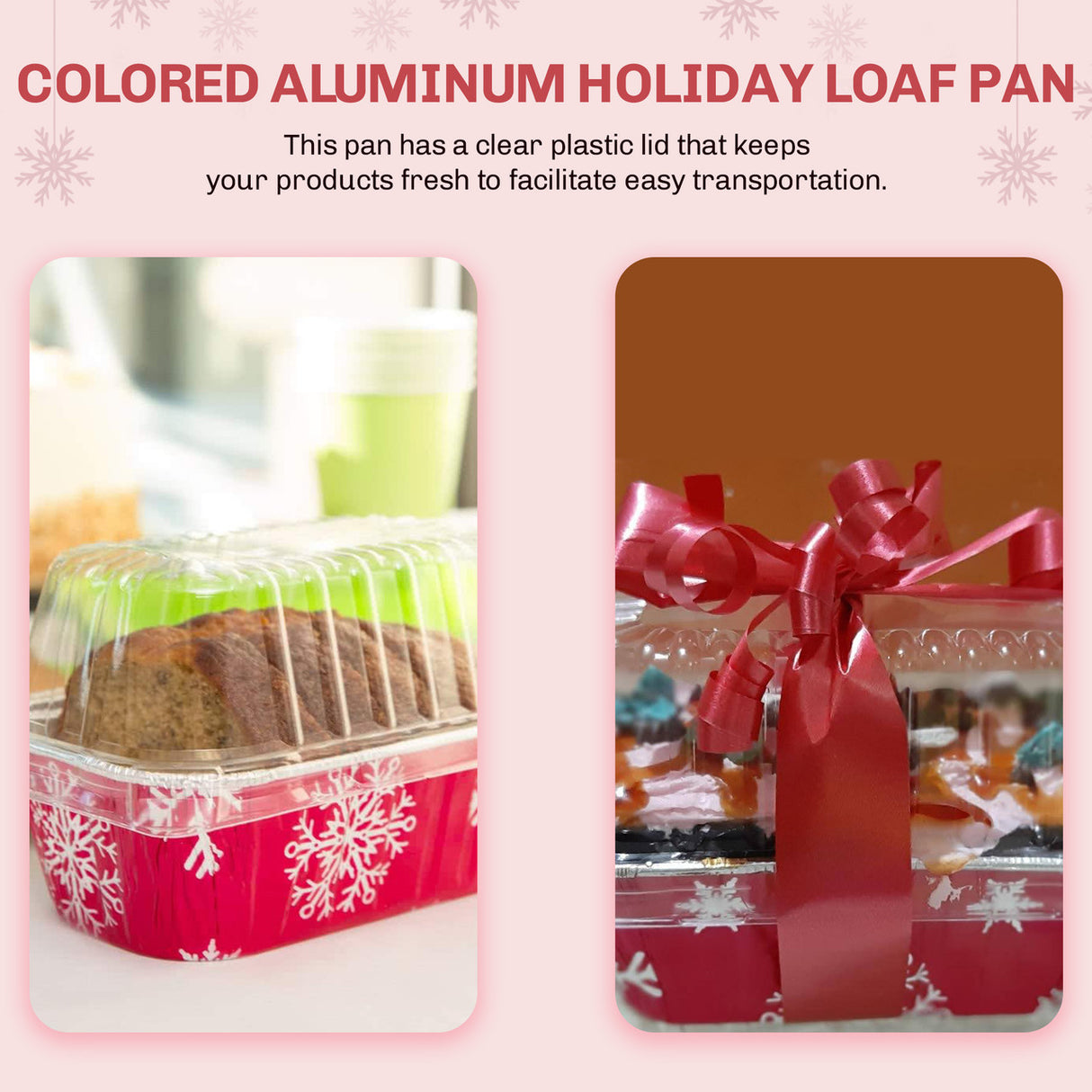 2 lb. Holiday Foil Loaf Pan with Plastic Lid - Case of 100 - #9401P