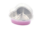 Mini Heart Shaped Foil Pan with Plastic Lid - Case of 2000 - #3055P